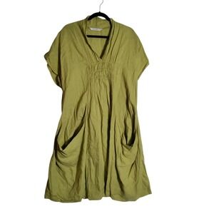 Luna Luz Women's‎ Linen Shawl Collar Sleeveless Dress Size XL